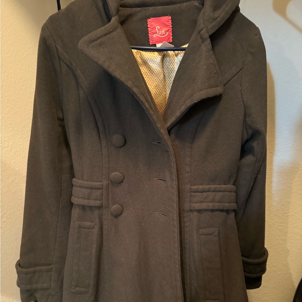 Elegant Lux Jacket olive green pea coat